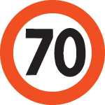 70 km/t skilt